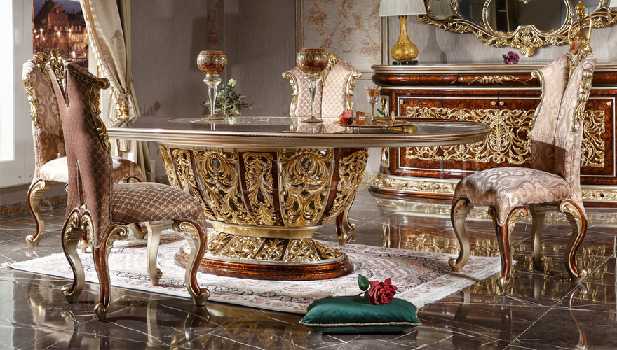 Harzemşah Classic Bronze Dining Room - 3