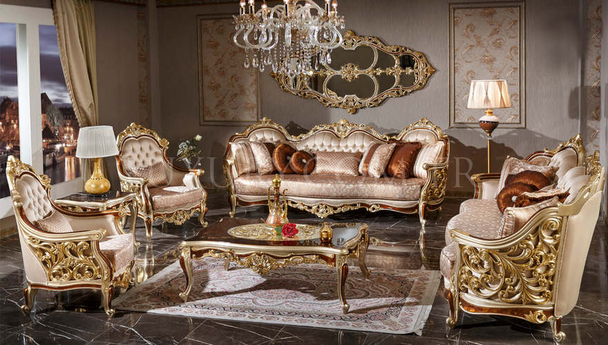 Harzemşah Classic Bronze Living Room - 1128