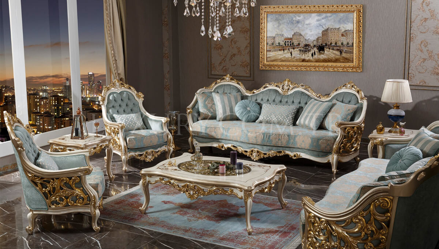 Harzemşah Classic Cream Living Room - 1