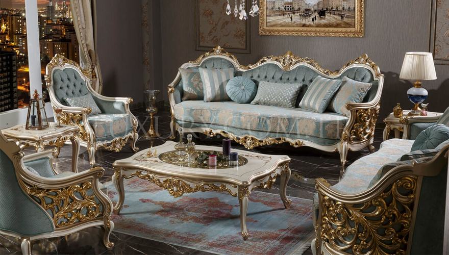 Harzemşah Classic Cream Living Room - 2