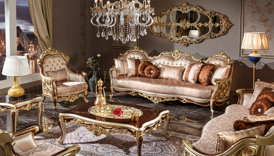 Harzemşah Klasik Bronz Koltuk Takımı - 2