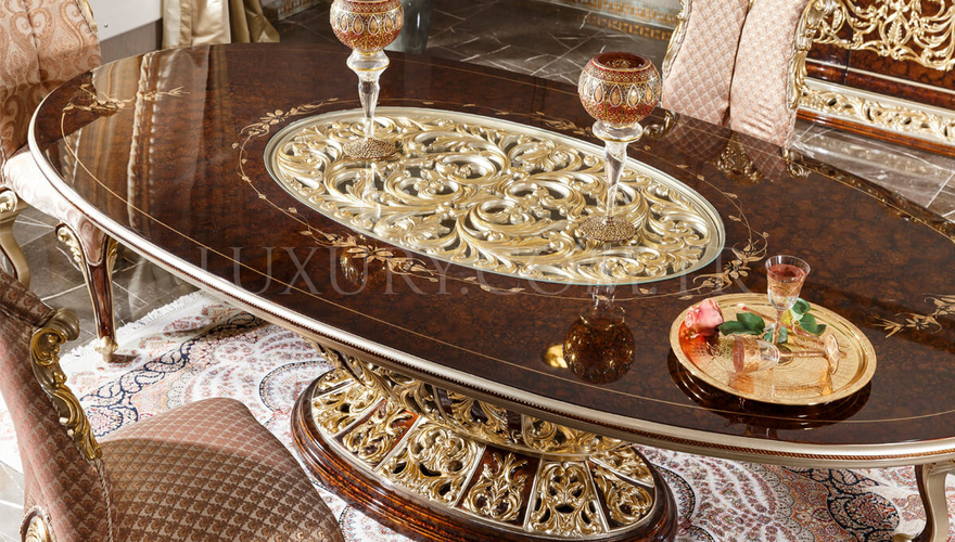 Harzemşah Klasik Bronz Yemek Odası - 8