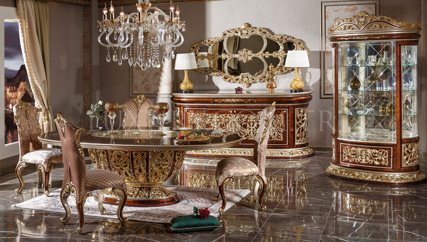 Harzemşah Klasik Bronz Yemek Odası - 1128