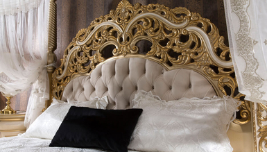 Harzemşah Klasik Krem Yatak Odası - Thumbnail