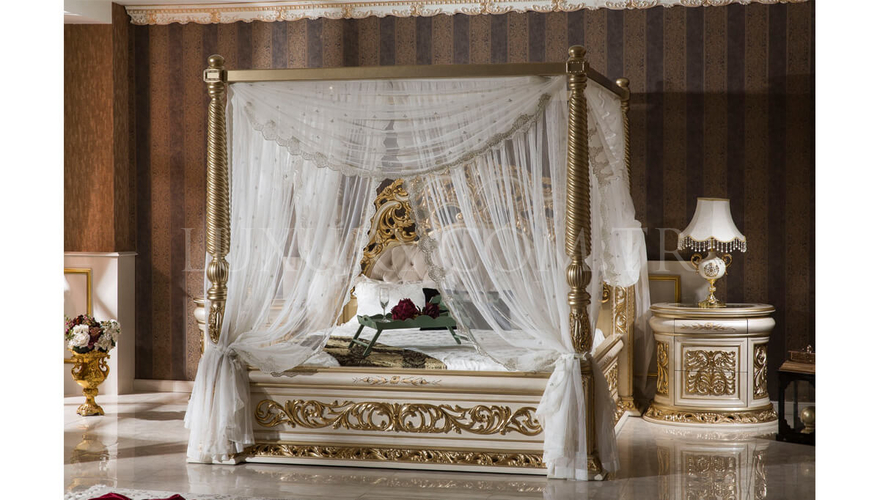 Harzemşah Klasik Krem Yatak Odası - 10