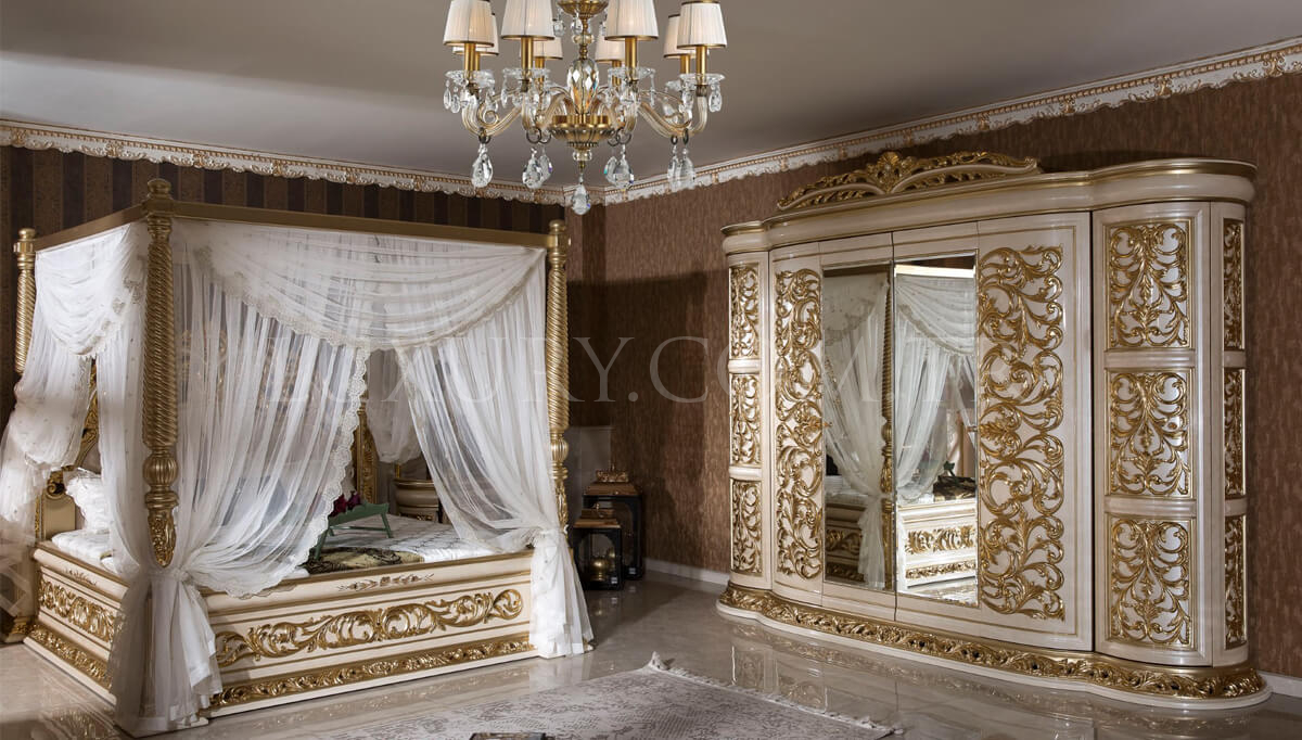 Harzemşah Klasik Krem Yatak Odası