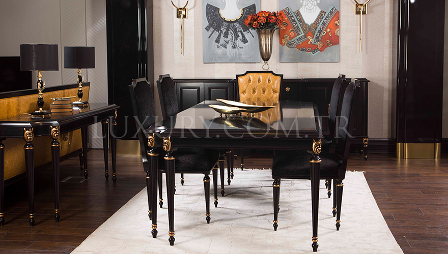 Hecuba Art Déco Table à Manger Marron - 7