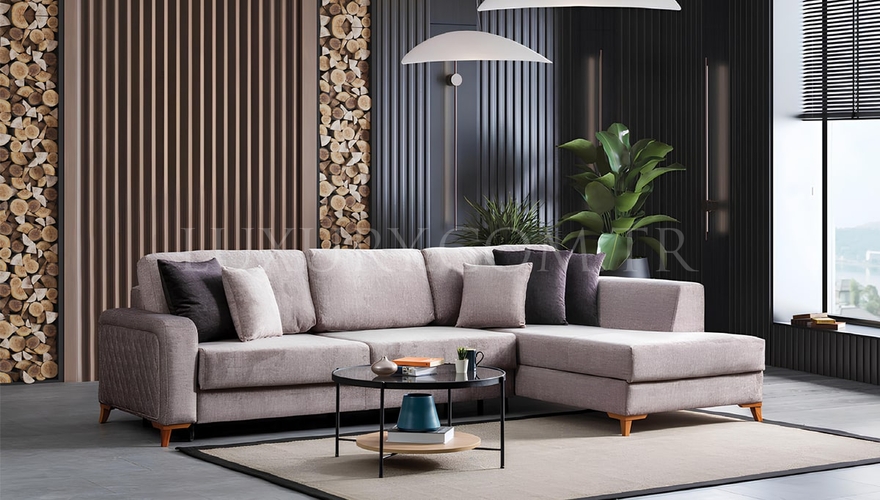 1063 - Hermes Modern Bej Köşe Takımı