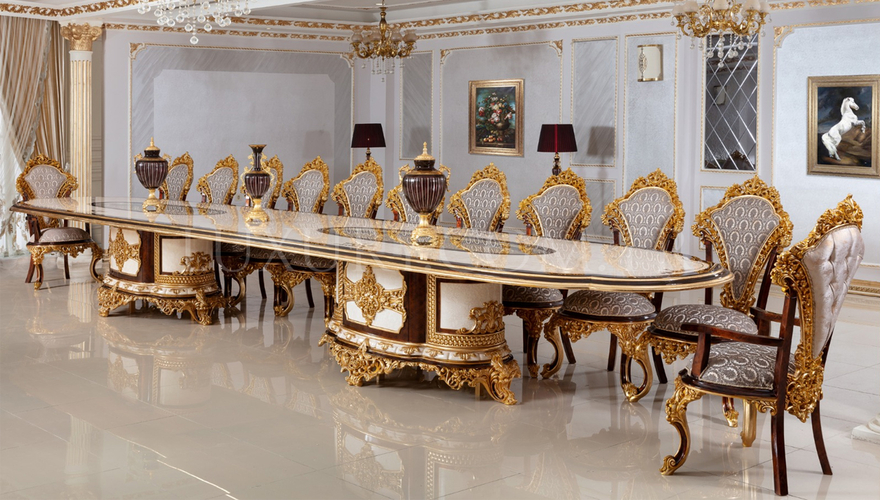 Hünkar Gold Varaklı Dining Table - 729