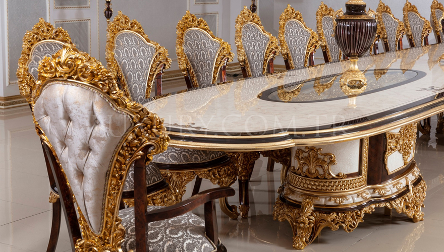 Hünkar Gold Varaklı Dining Table - 2