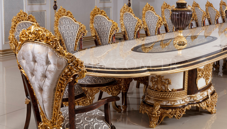 Hünkar Gold Varaklı Dining Table - 4