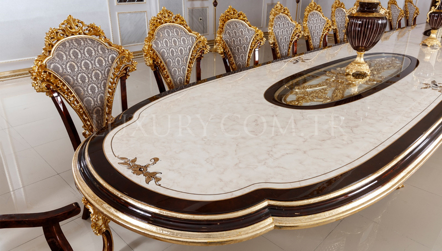 Hünkar Gold Varaklı Dining Table - 6