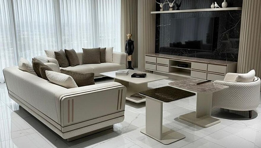 Icon Dokulu Kumaş Modern Koltuk Takımı - 5