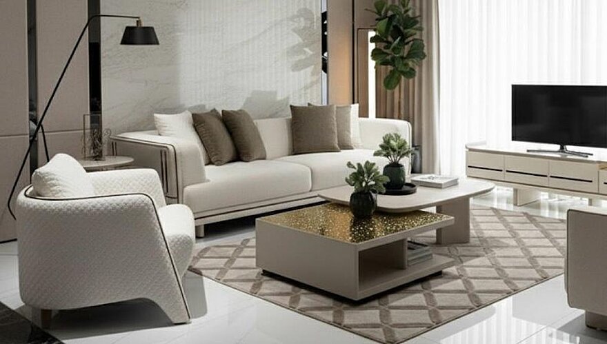 Icon Dokulu Kumaş Modern Koltuk Takımı - 7