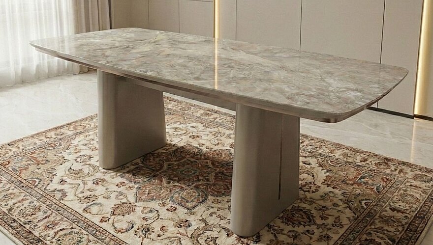 Icon Mermer Görünümlü Modern Yemek Odası Takımı - 3