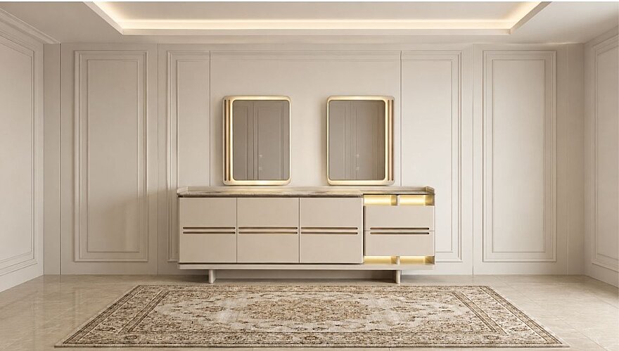 Icon Mermer Görünümlü Modern Yemek Odası Takımı - 4