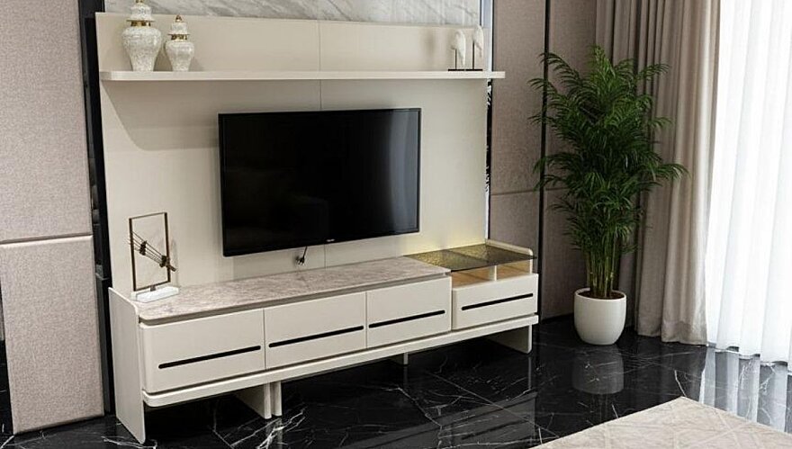 Icon Mermer Görünümlü Modern Yemek Odası Takımı - 5