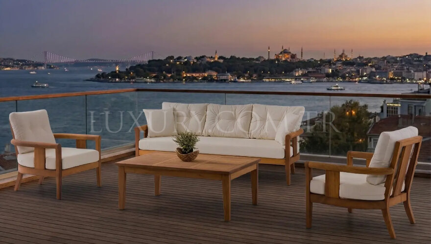 İstanbul Ahşap Bahçe Koltuk Takımı - 1
