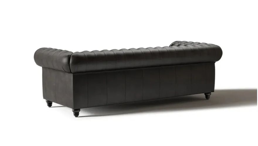 Italian Black Chester Sofa Set - 6