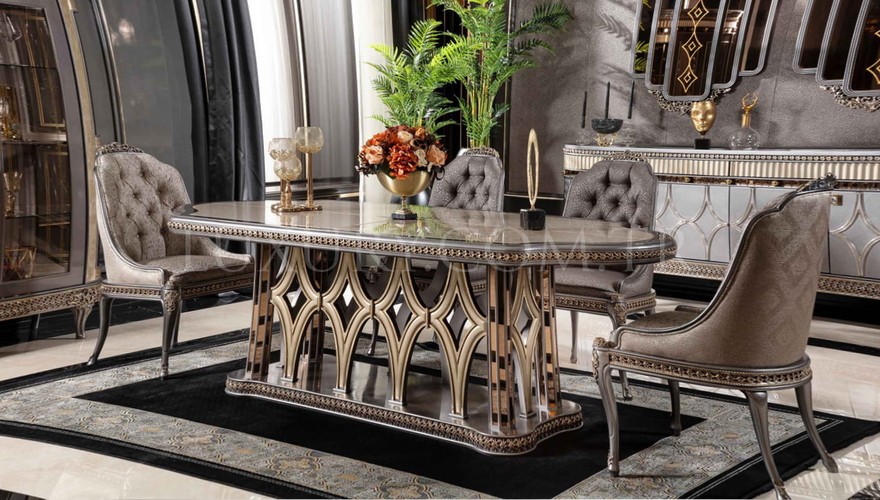 Jersey Avangart Gri Yemek Odası - 3