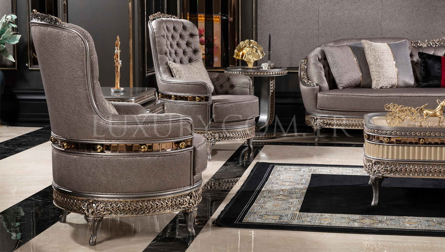 Jersey Modern Gray Sofa Set - 11