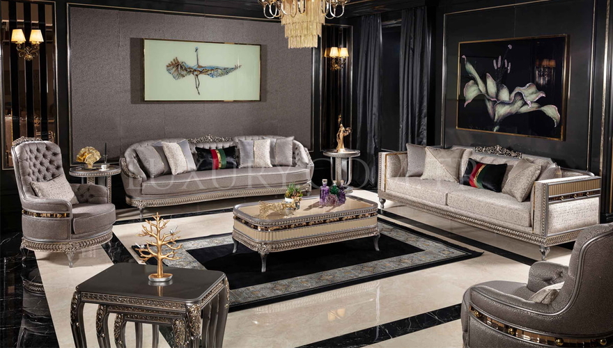 Jersey Modern Gray Sofa Set - 2