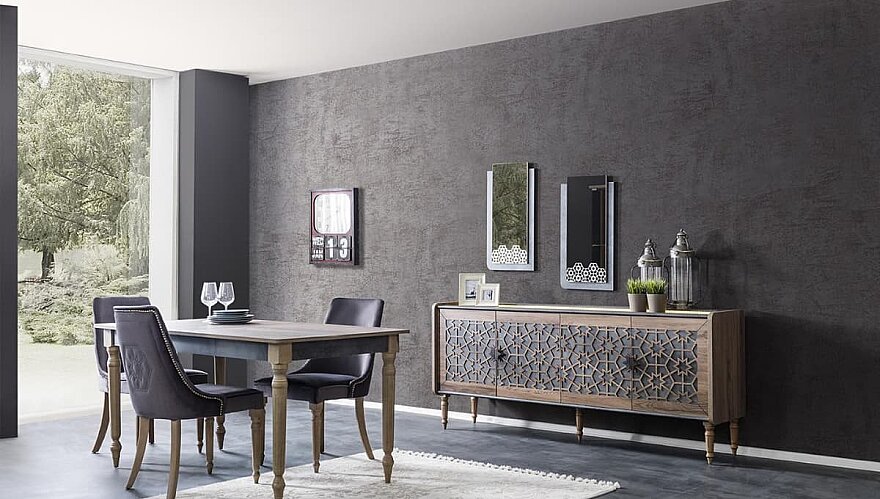 Kasra Geometrik Desenli Yemek Odası - 2