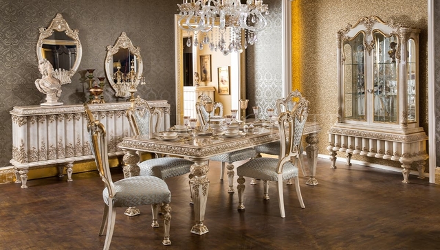 2023 Klasik Lüks Ağaç Yemek Odası Takımları