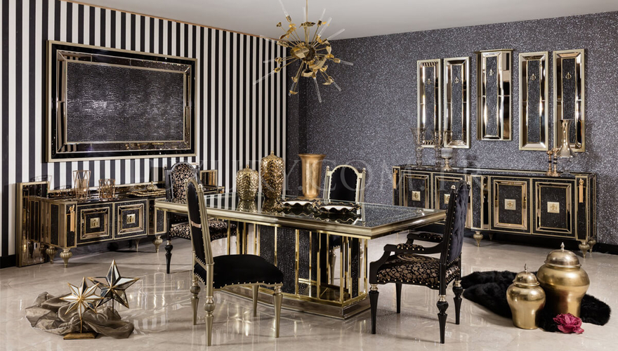 Kostende Modern Black Dining Room - 1