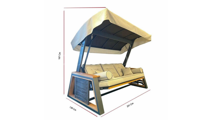 Liva İpli Alüminyum Bahçe Salıncak - 3