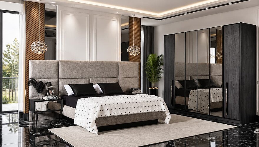 Liverno Açık Kahve Siyah Yatak Odası - 1182