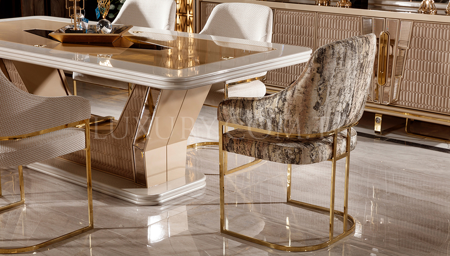 Loftusa Metal Table à Manger Marron - 3