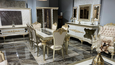 Lüks Akranes Klasik Beyaz Yemek Odası - 1093