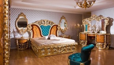 Lüks Alenas Ceviz Klasik Yatak Odası - Thumbnail