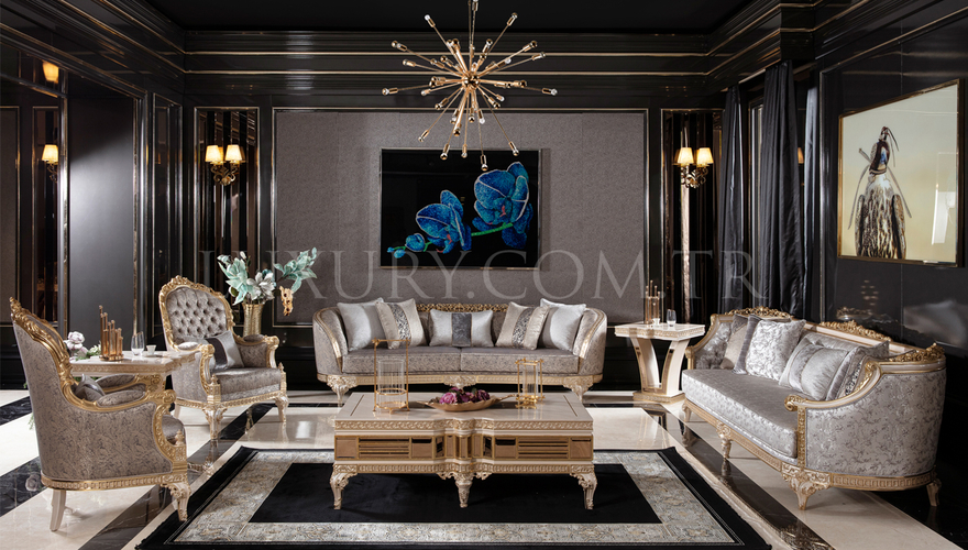 Lüks Almatis Krem Классическая Комплект Дивана - 1128