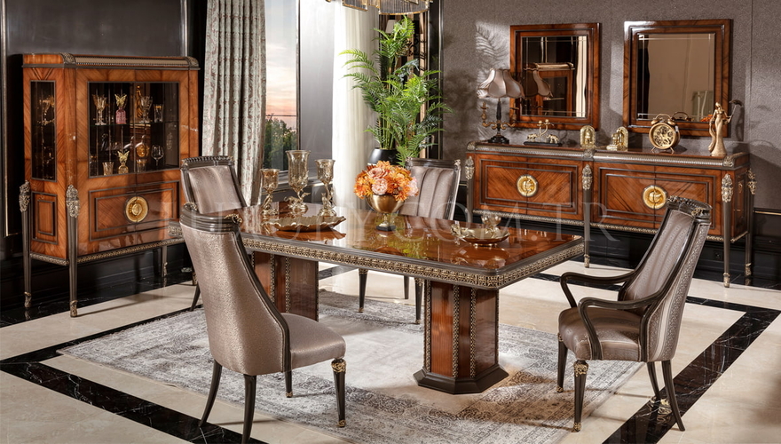 Lüks Bermuda Ceviz Modern Yemek Odası - 1128