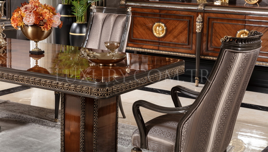 Lüks Bermuda Ceviz Modern Yemek Odası - 7