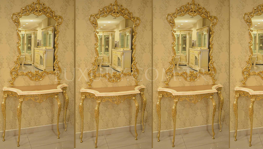 Lüks Bronz Комод ve Зеркало - 1050