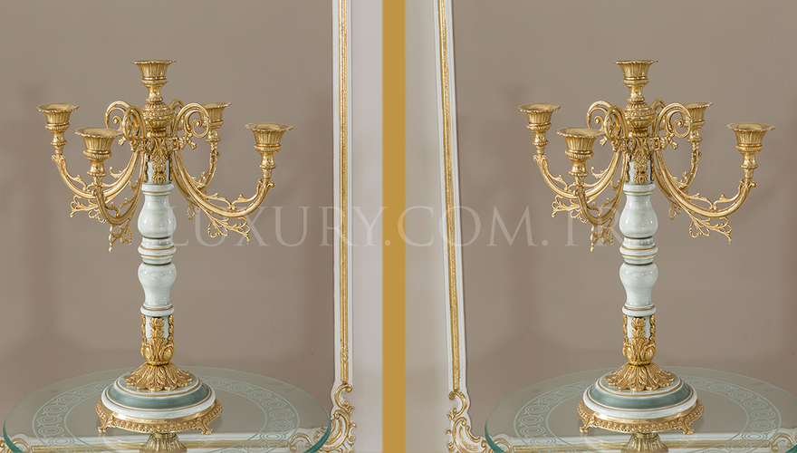 Lüks Bronz Şamdan - 1050