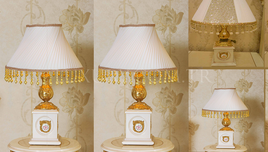 Lüks Dolmabahçe Bronz Abajur - 1050