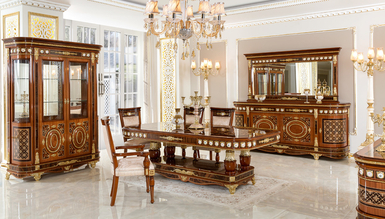 Lüks Dormena Bronz Yemek Odası