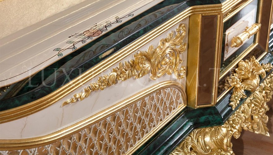 Lüks Hazar Klasik Yeşil Koltuk Takımı - 10