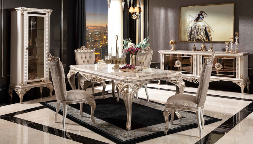 Lüks Kapadokya Krem Klasik Yemek Odası - 1128