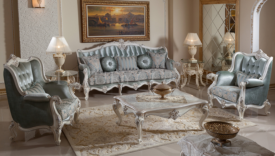 Lüks Kayıhan Mavi Klasik Koltuk Takımı - 2