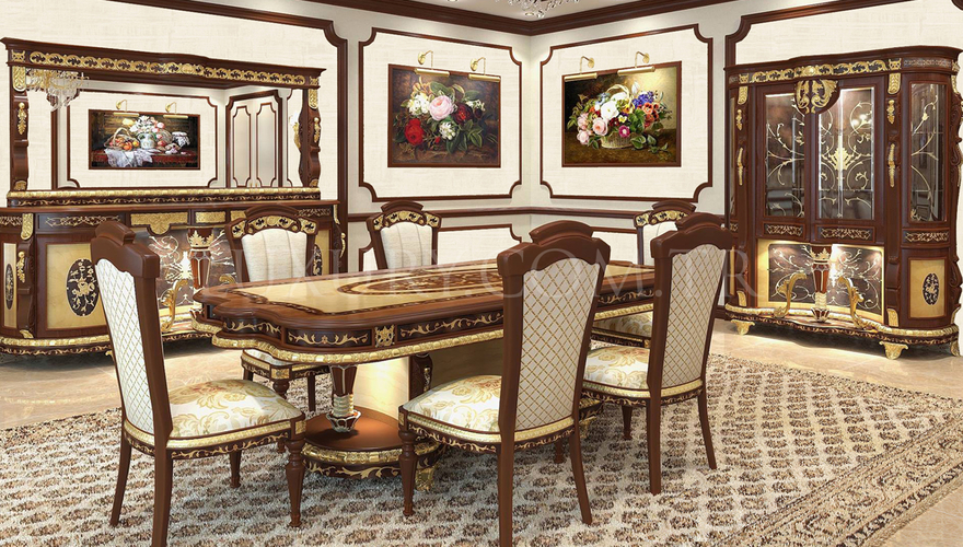1050 - Lüks Lapanoz Bronz Yemek Odası
