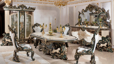 Lüks Lord Siyah Klasik Yemek Odası - 729