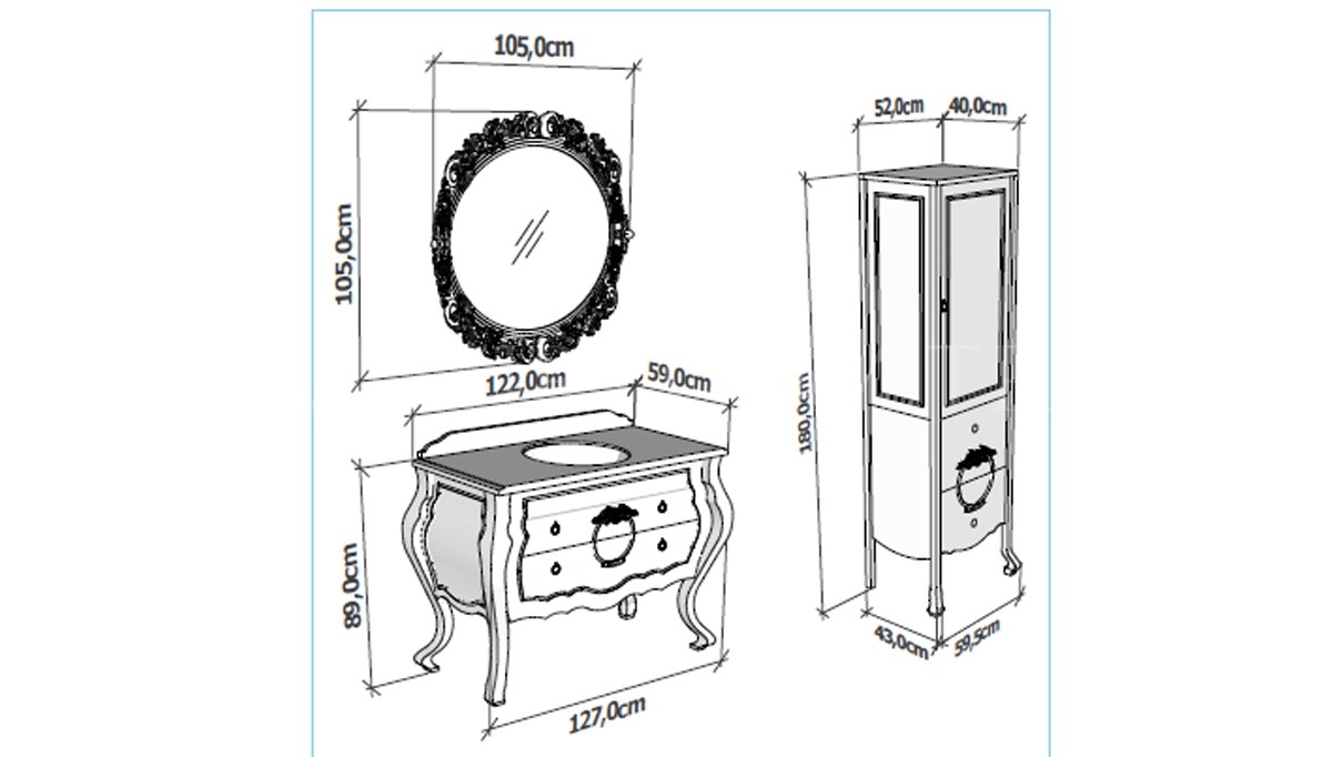 Lüks Lunera Klasik Banyo Takımı - 6