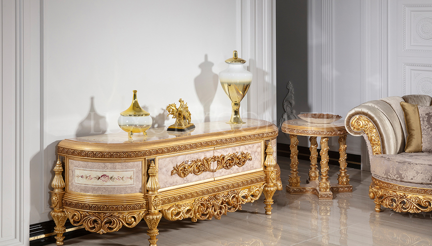 Lüks Mazender Klasik TV Sehpası - 1062