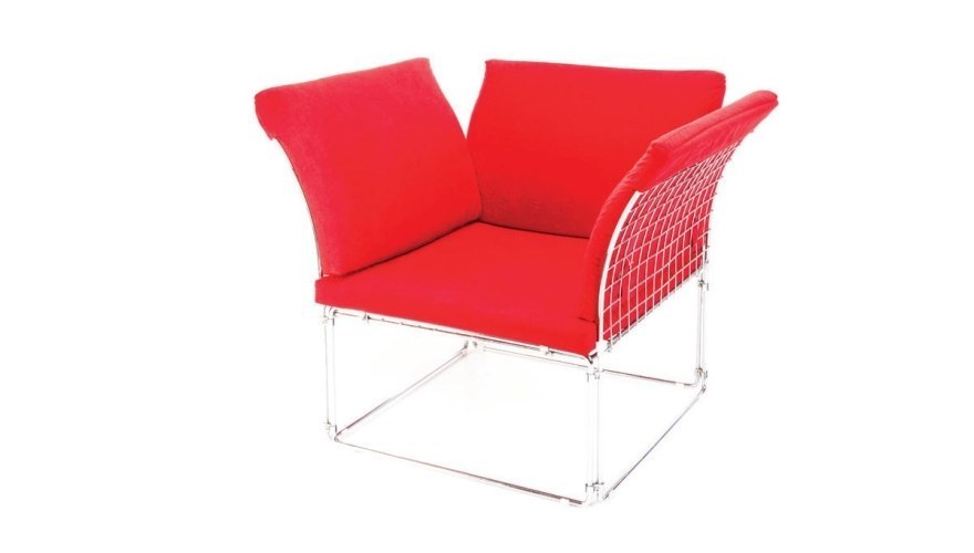 920 - Lüks Meta U Ayaklı Kırmızı Sandalye