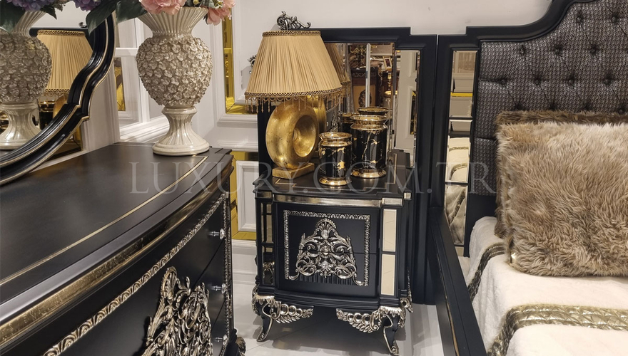 Lüks Mirabella Klasik Siyah Yatak Odası - 4
